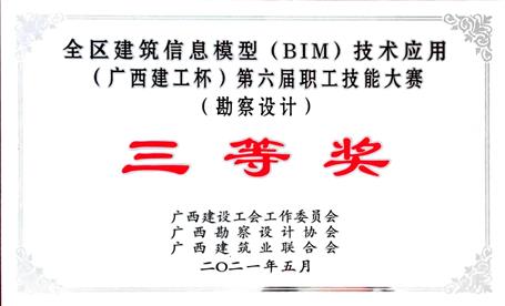 公司三项效果在广西“DS视讯杯”BIM大赛中获奖